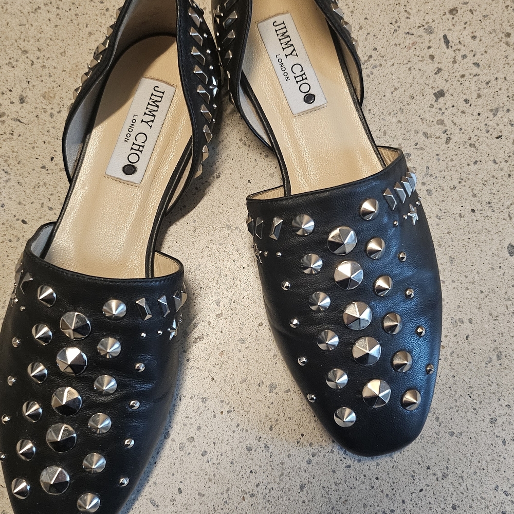 Jimmy Choo Black Studded Women's Shoes